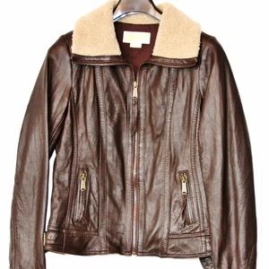 BNWOT SZ M Michael Kors Leather Aviator Jacket🎀🎀